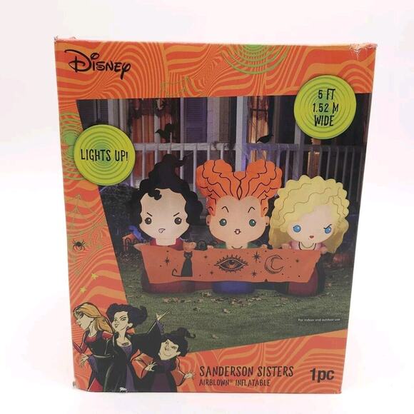 5' Foot Hocus Pocus Sanderson Sisters Gemmy Airblown Inflatable Halloween Disney - Picture 1 of 2